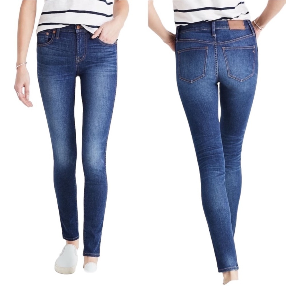 MADEWELL 9” High-Rise Stretch Skinny Jeans Size 28 — Deep Indigo Blue